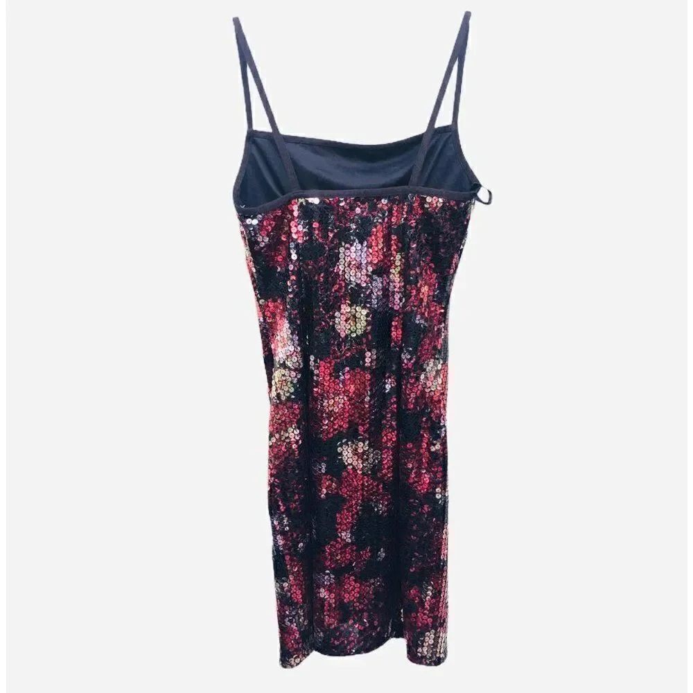 Express Red Black Sequins Body Con Mini Dress - Picture 3 of 5